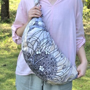 Hobo handbag, "Paradise flower" Big.