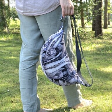 Hobo handbag, medium " Darkness"