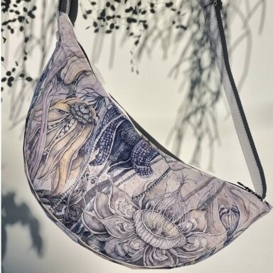 Hobo handbag, medium "Dream flowers"