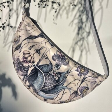 Hobo handbag, medium "A flowery tale"