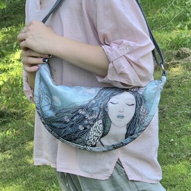 Hobo handbag, medium "Mermaid"