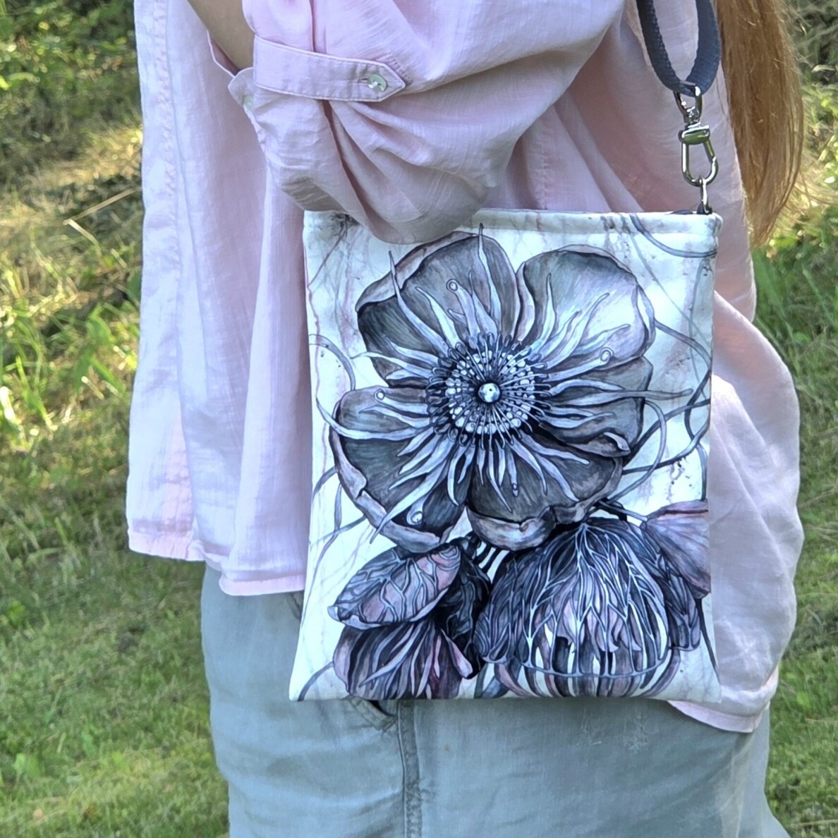 Handbag, medium ,"Hellebore" Handbag, medium ,"Hellebore"