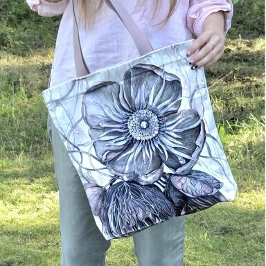 Tote bag, medium ,"Hellebore"