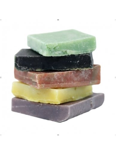 Soap pieces sold by weight.